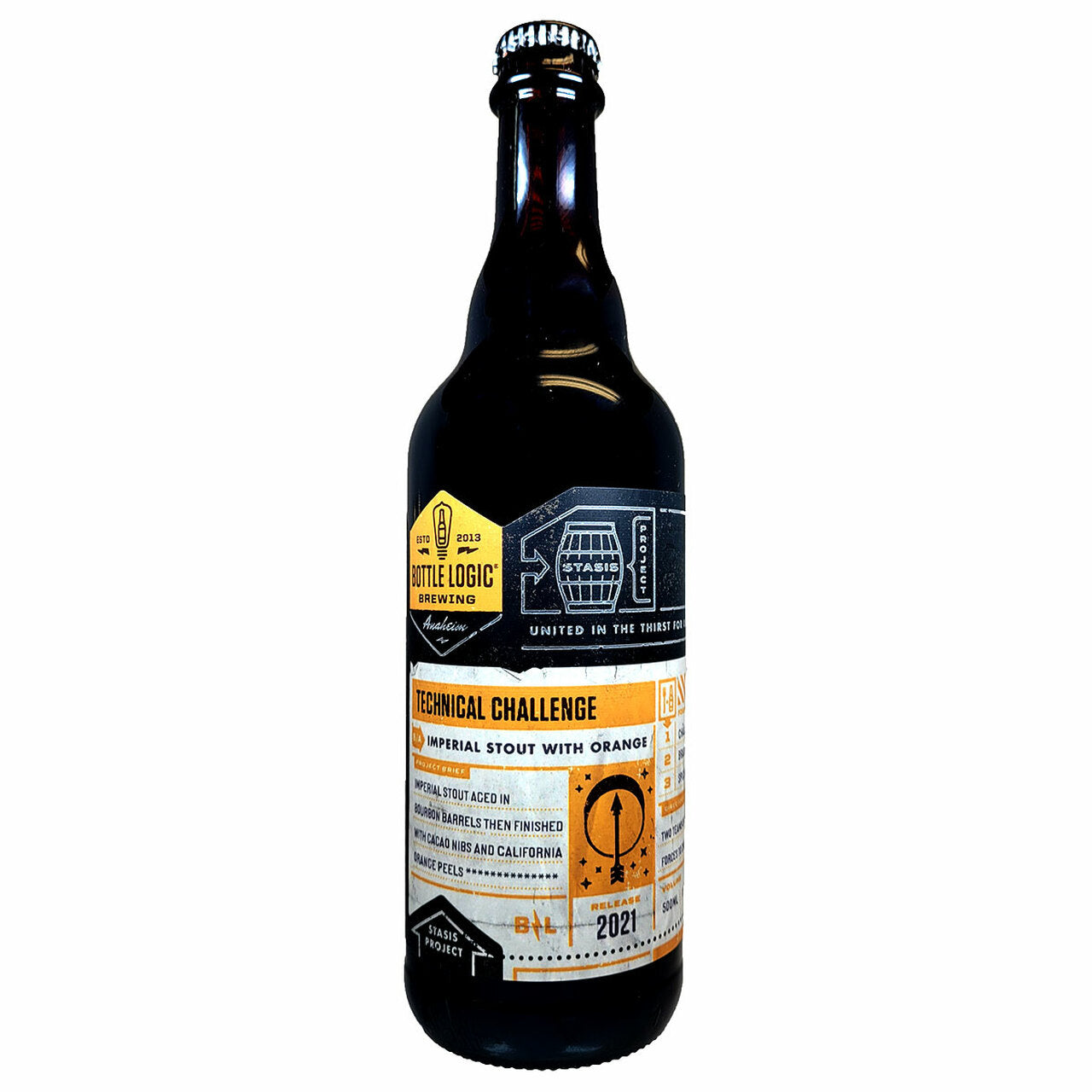 2021 Bottle Logic Brewing 'Technical Challenge' Imperial Orange Stout Beer 500ml