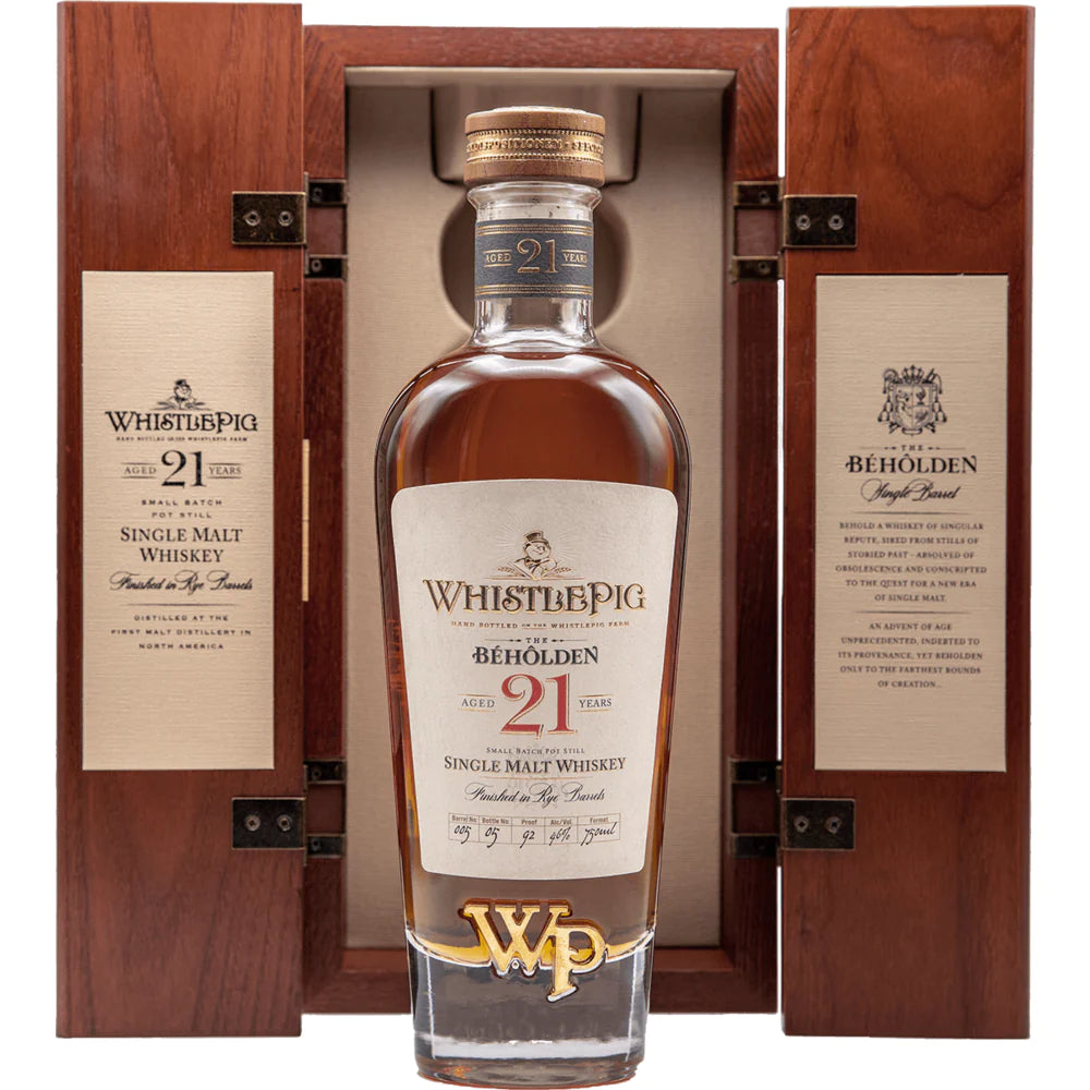 WhistlePig The Beholden 21 Year Old Single Malt Whiskey 750ml