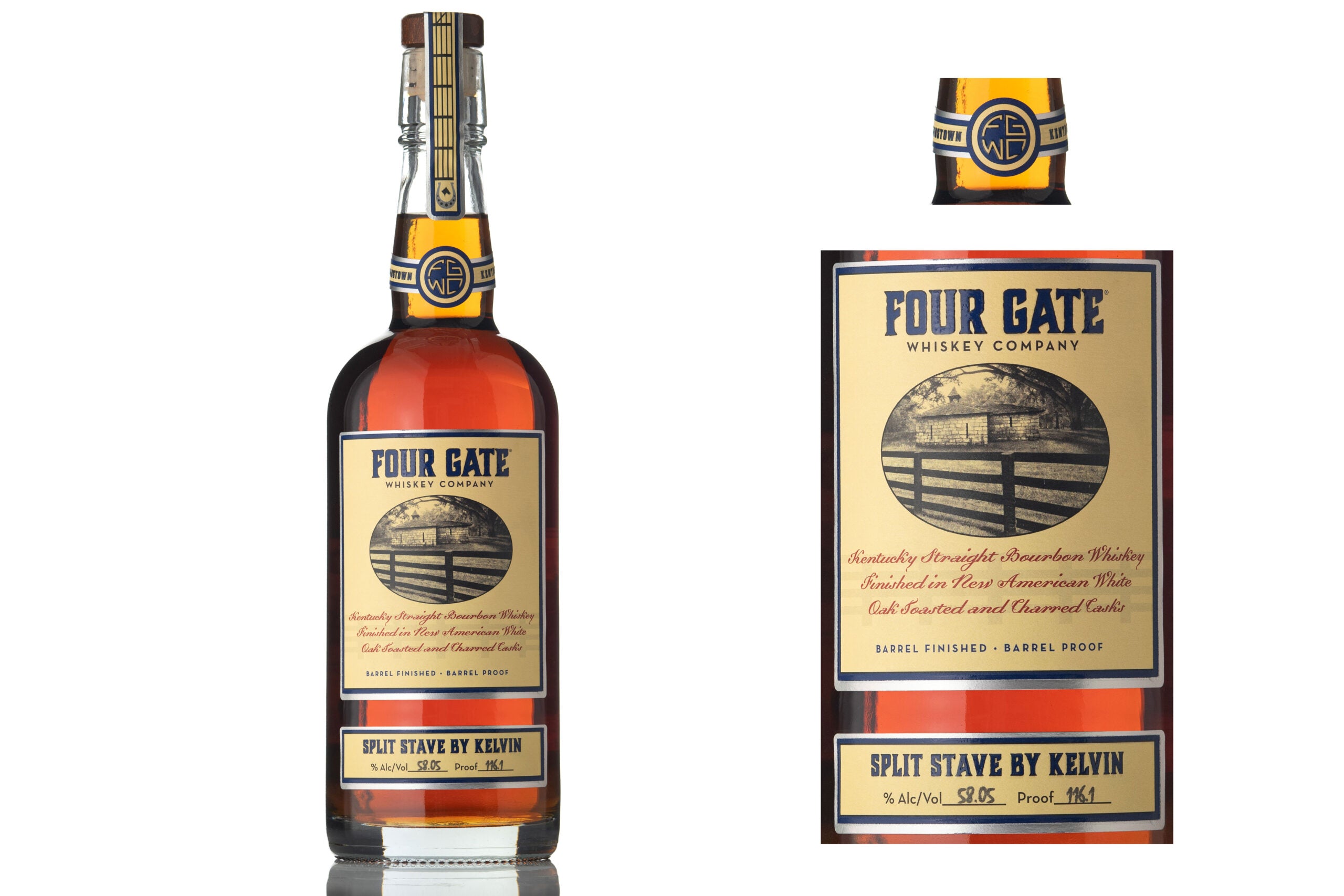 Four Gate Split by Stave Kelvin Kentucky Straight Bourbon Whiskey 750ml