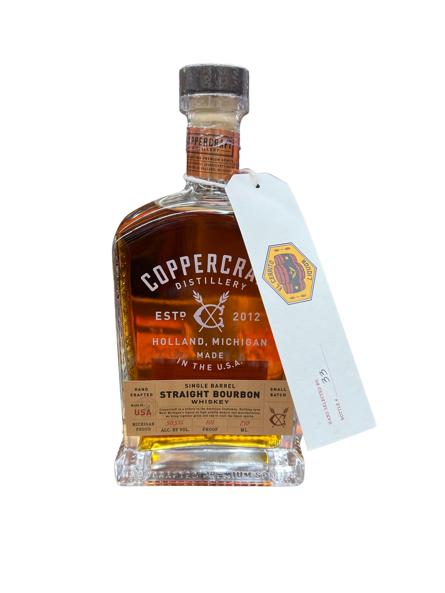 Coppercraft Distillery Single Barrel 7 Year Old EL Cerrito Liquor Store Pick MGP Straight Bourbon Whiskey 750ml