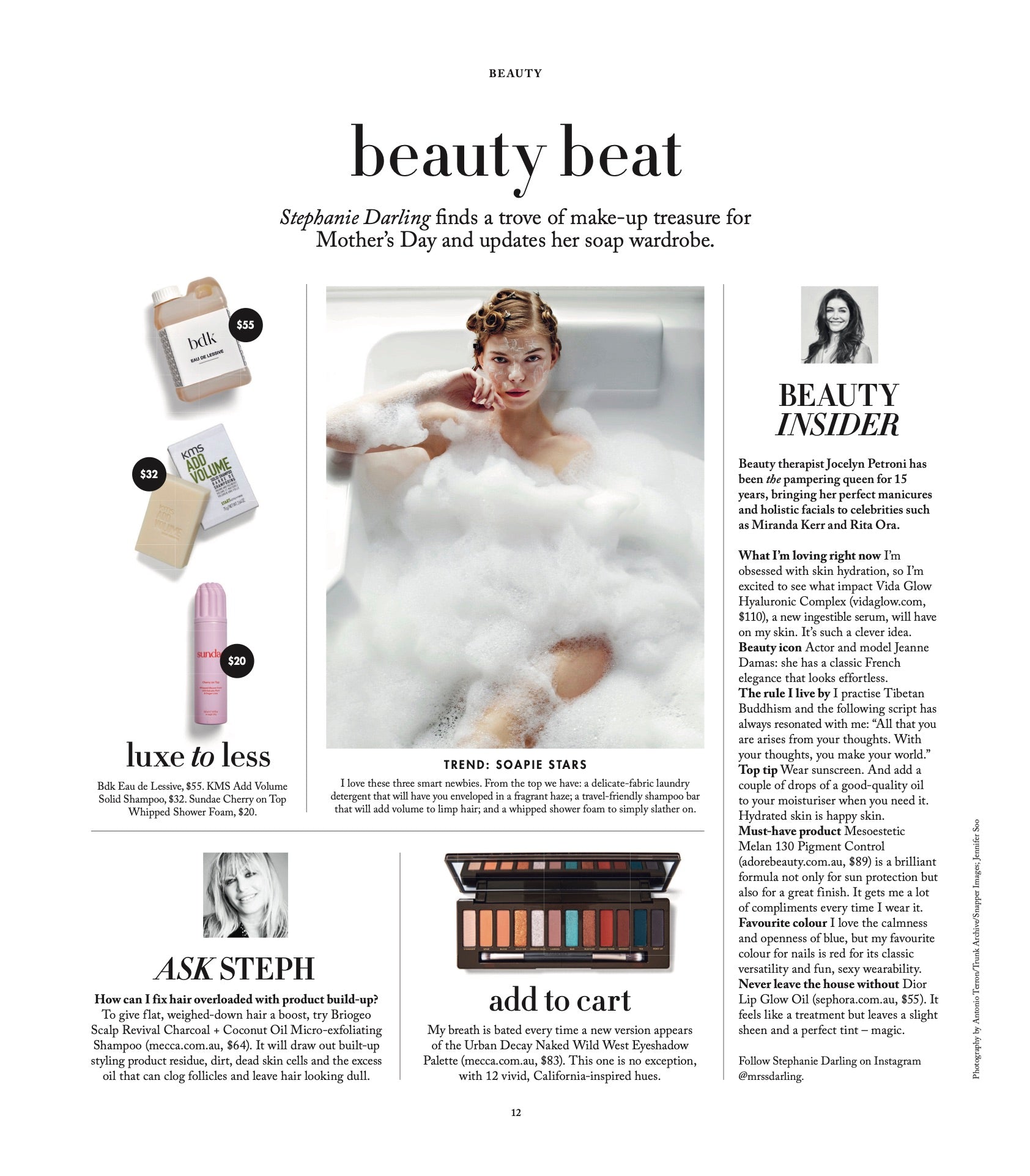 jocelyn petroni in sunday life - beauty beat