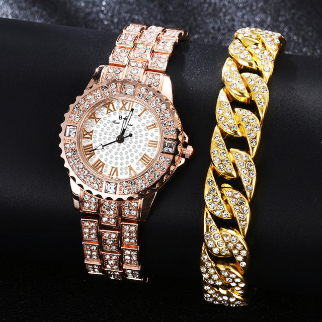 Diamond Women Watches Gold Watch Ladies Wrist Watches Luxury Brand Rhinestone WomenS