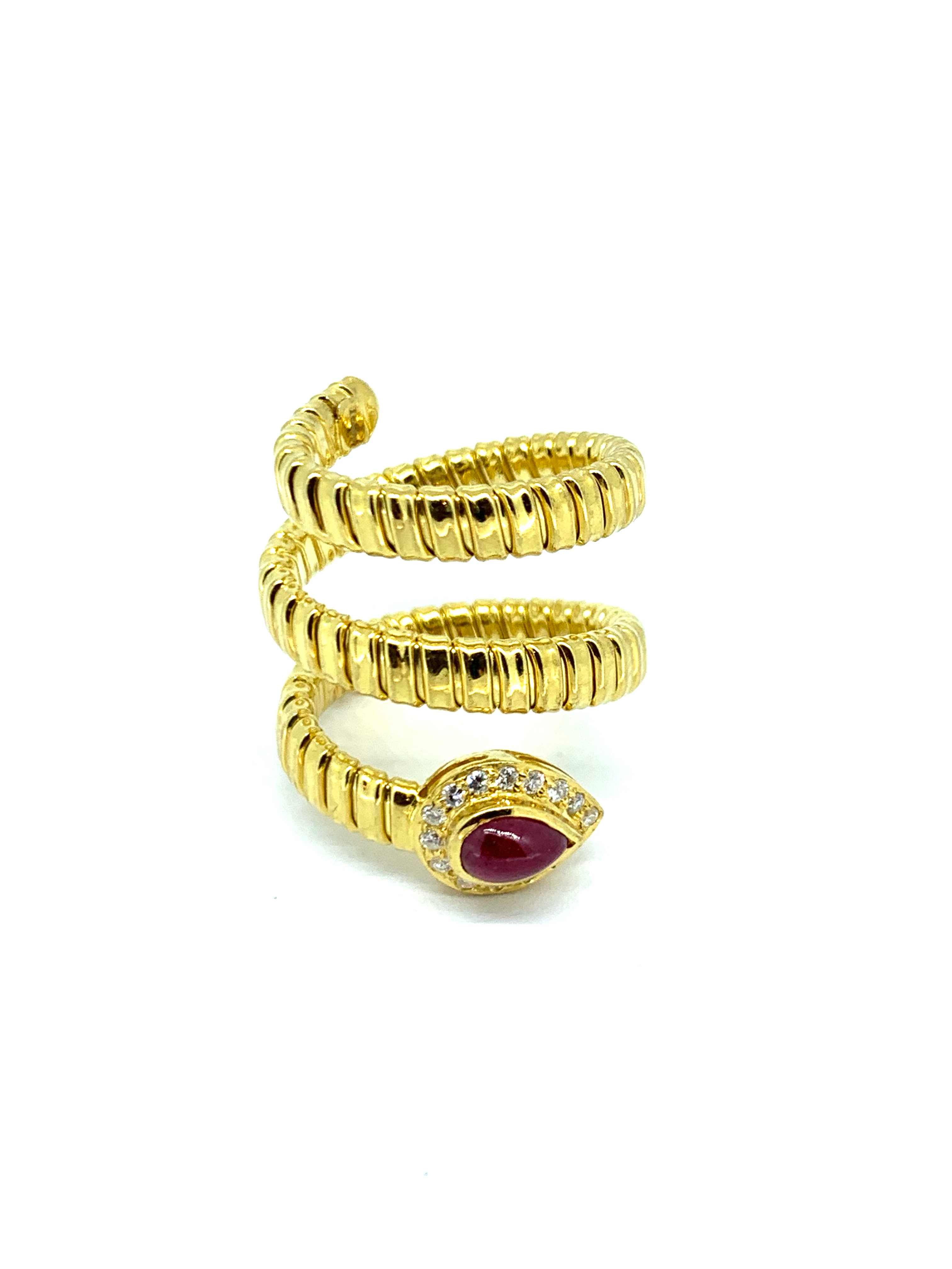 Vintage Bulgari Serpenti Tubogas diamond and ruby ring - Arthur Marder Fine  Jewelry