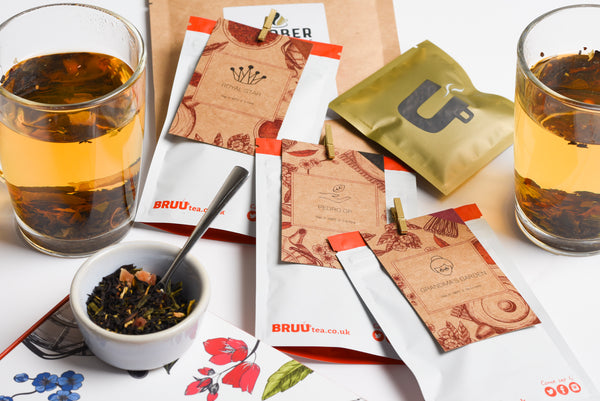 Bruu loose leaf tea and packaging