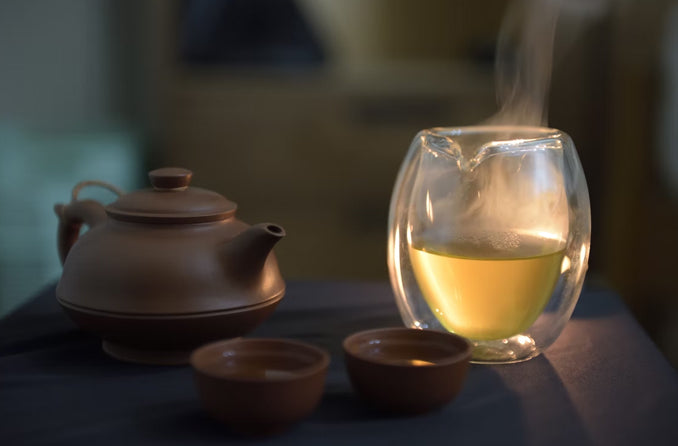 teapot and tea in glass teapot 