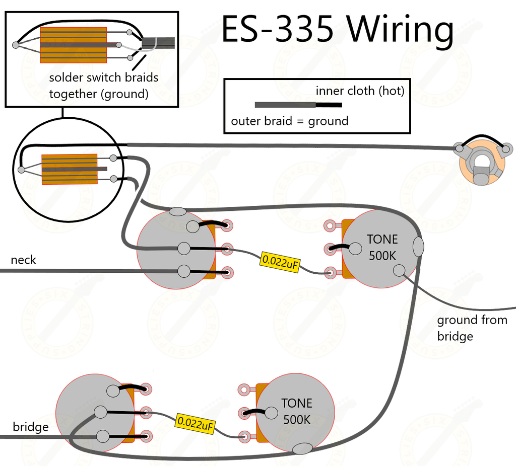 How To Wire An Es 335 Six String Supplies