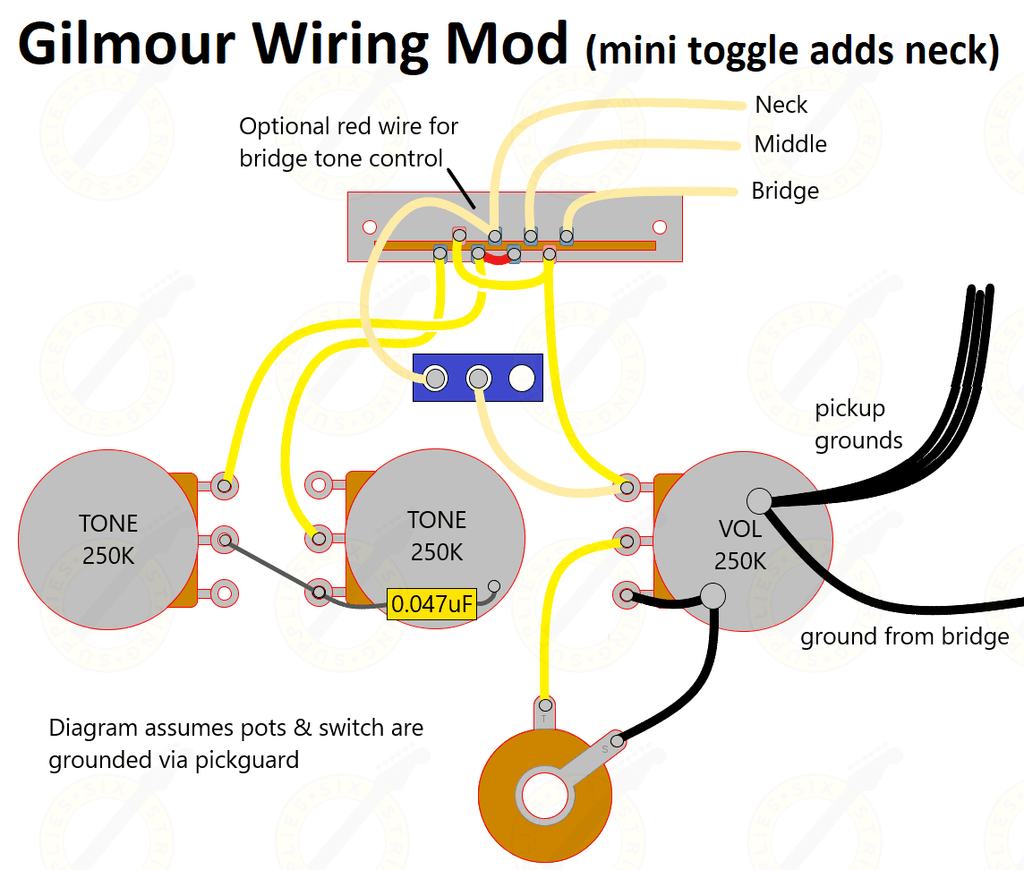Gilmour Strat Wiring Mod — Six String Supplies