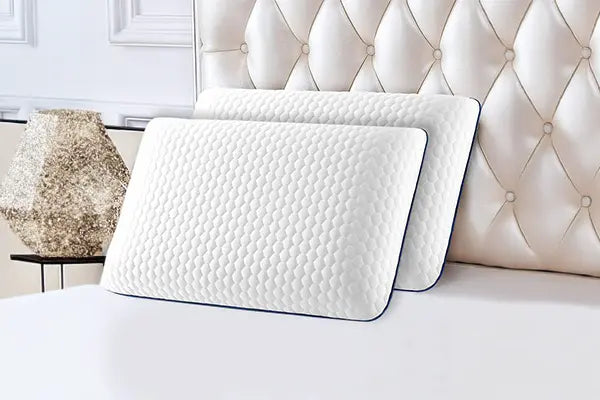 Firm foam pillow insert maintaining its shape.
