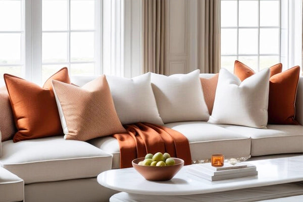 Down pillow inserts on a couch