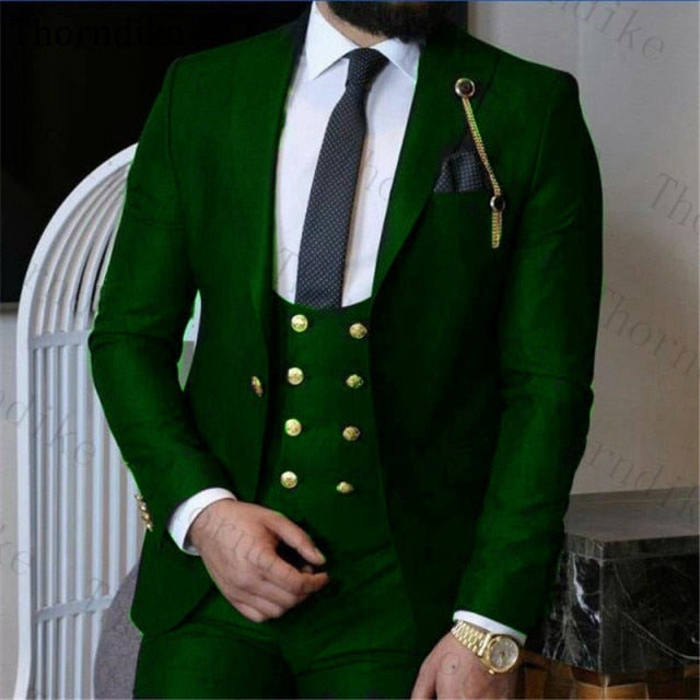 HGM Men's Suit (Blazers+Pants+Vest) Custom Made Formal Wedding Suit So ...