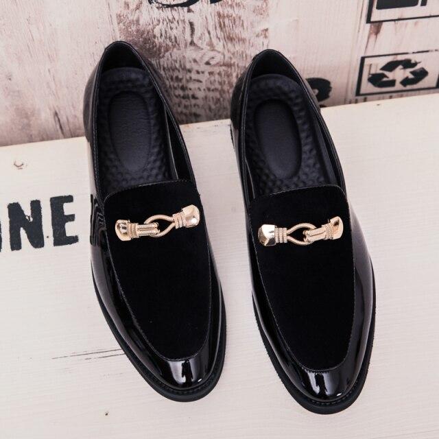 HGM Fashion Metal Decoration Suede Driving Shoes Men  Casual Loafers Business Formal Dress Footwear Zapatos Hombre