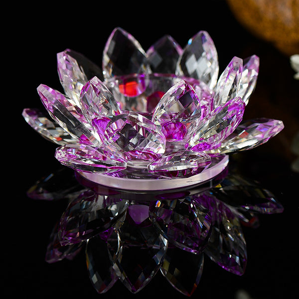 Home Décor Crystal Lotus Candle Tealight Holder