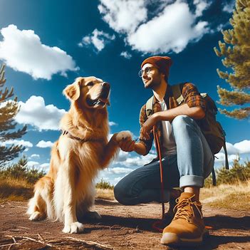 dog and its owner exercising outdoor