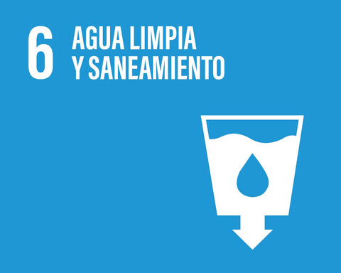 Vaso de Agua indicando el Objetivo 6 de la ONU.