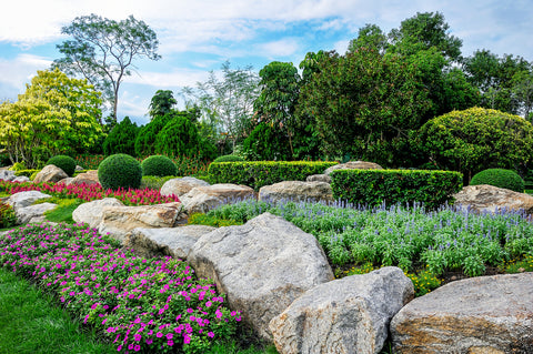 Ornamental Gardens with Decorative Stones