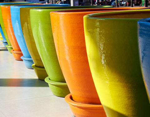 colorful pots