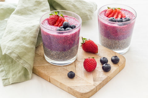 Chia Pudding in Glass Jars
