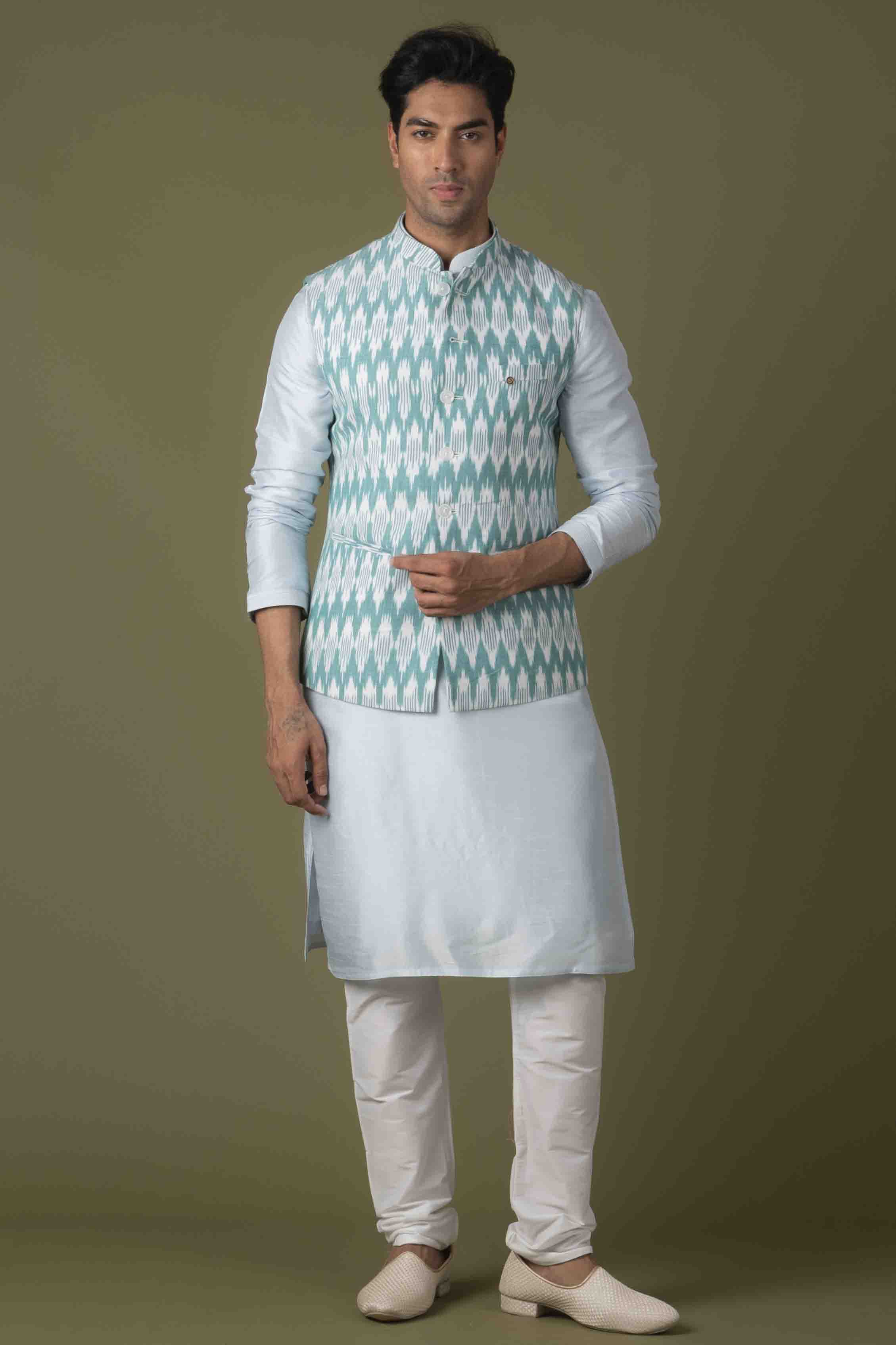 Buy Indian Traditional Kurta Pajama With Nehru Jacket Online - MENV2324|  Appelle Fashion