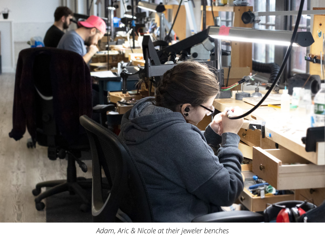 Alexis Russell jewelers at their jewelers bench