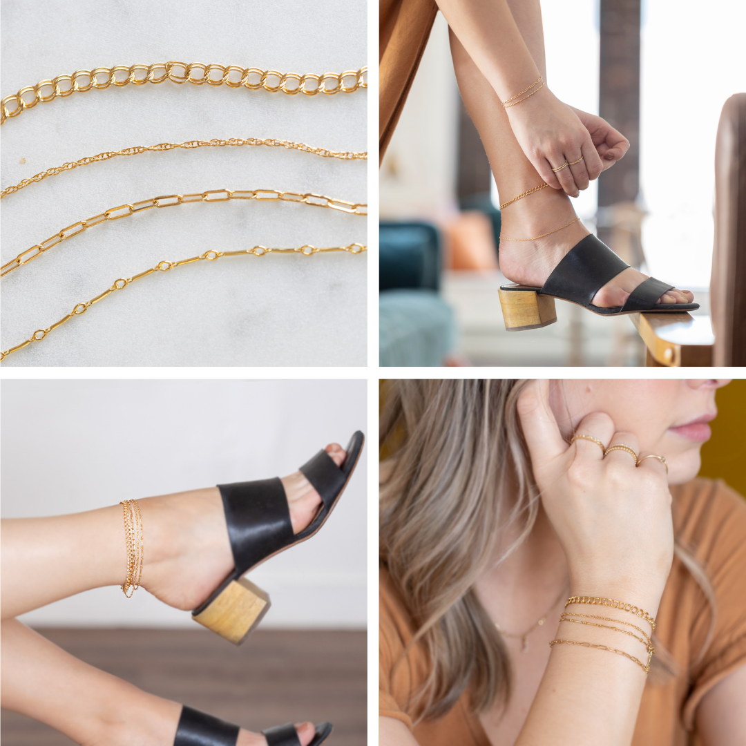 Gold Anklets and Bracelets