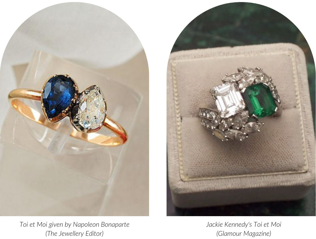 Napoleon Bonaparte & Jackie Kennedy's Toi et Moi Rings