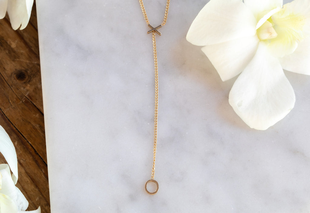 'XO' Lariat Necklace & Alexis Russell