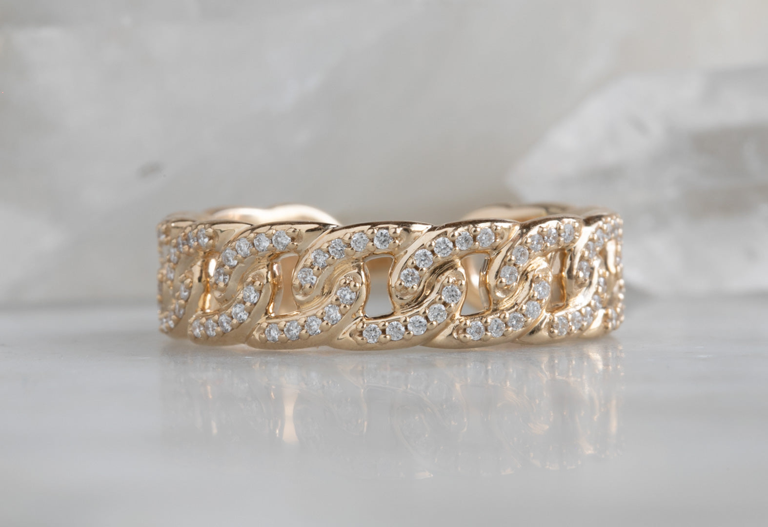 Pave Diamond Chain Ring Wedding Bands Alexis Russell