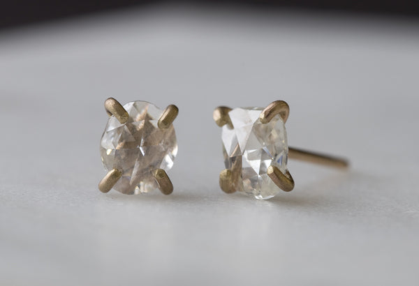 Natural Rose Cut White Diamond Earrings – Alexis Russell