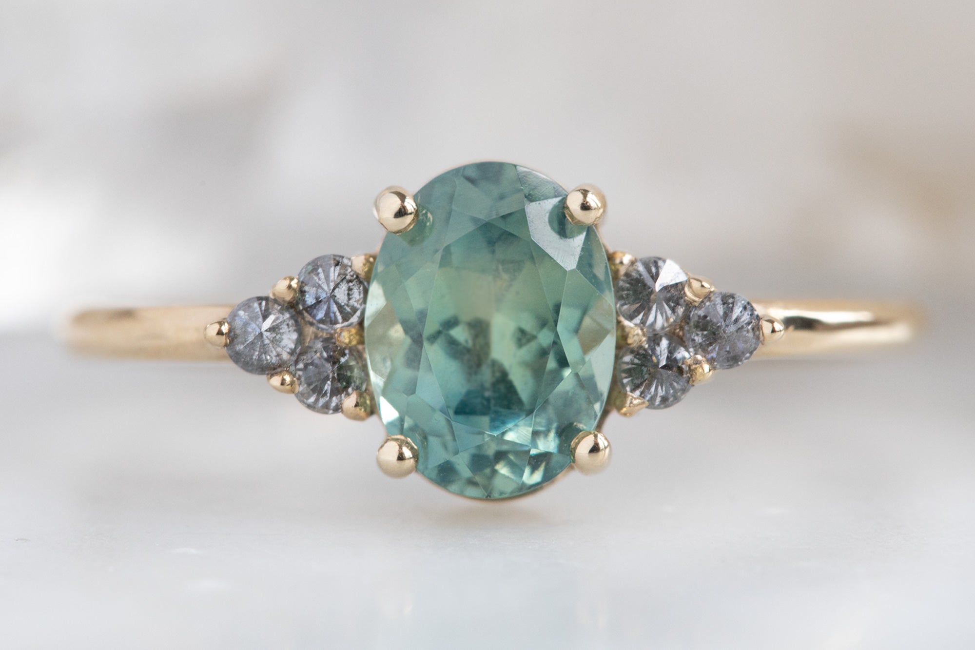 The Ivy Ring with an Oval-Cut Montana Sapphire