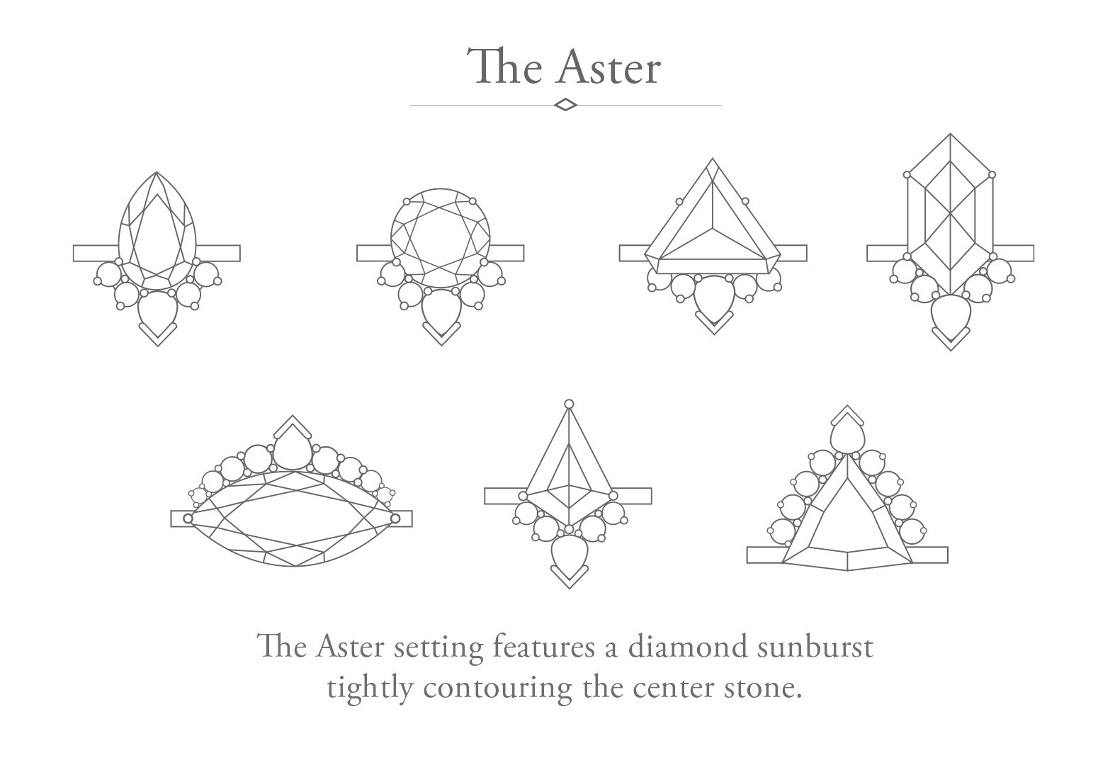 The Aster Ring with a Pear-Cut Sapphire