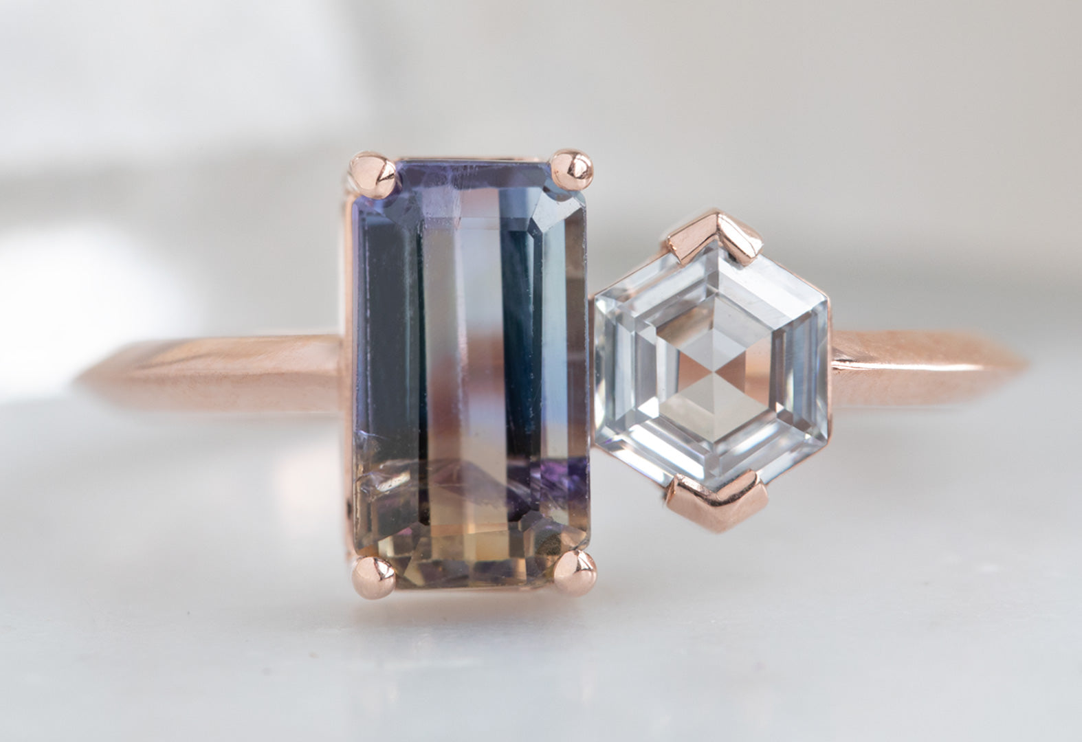 Bi-Color Tanzanite + Hexagon Diamond – Alexis Russell