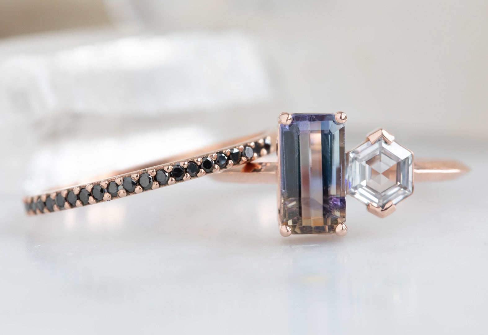 Bi-Color Tanzanite + Hexagon Diamond – Alexis Russell