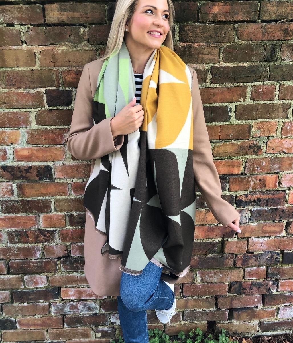 Green Melody Retro Cashmere Blend Scarf