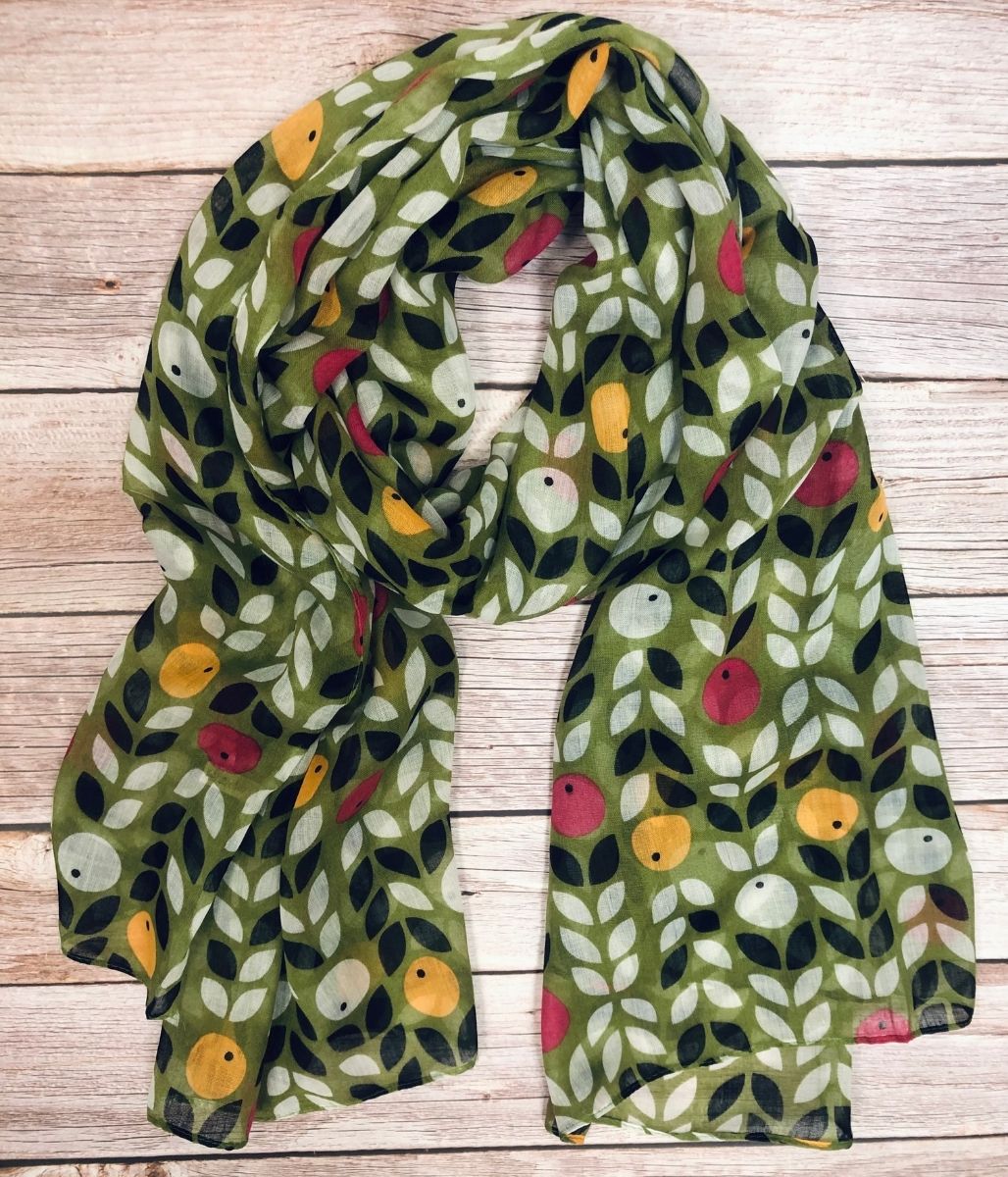 Green Berries Lightweight Scarf