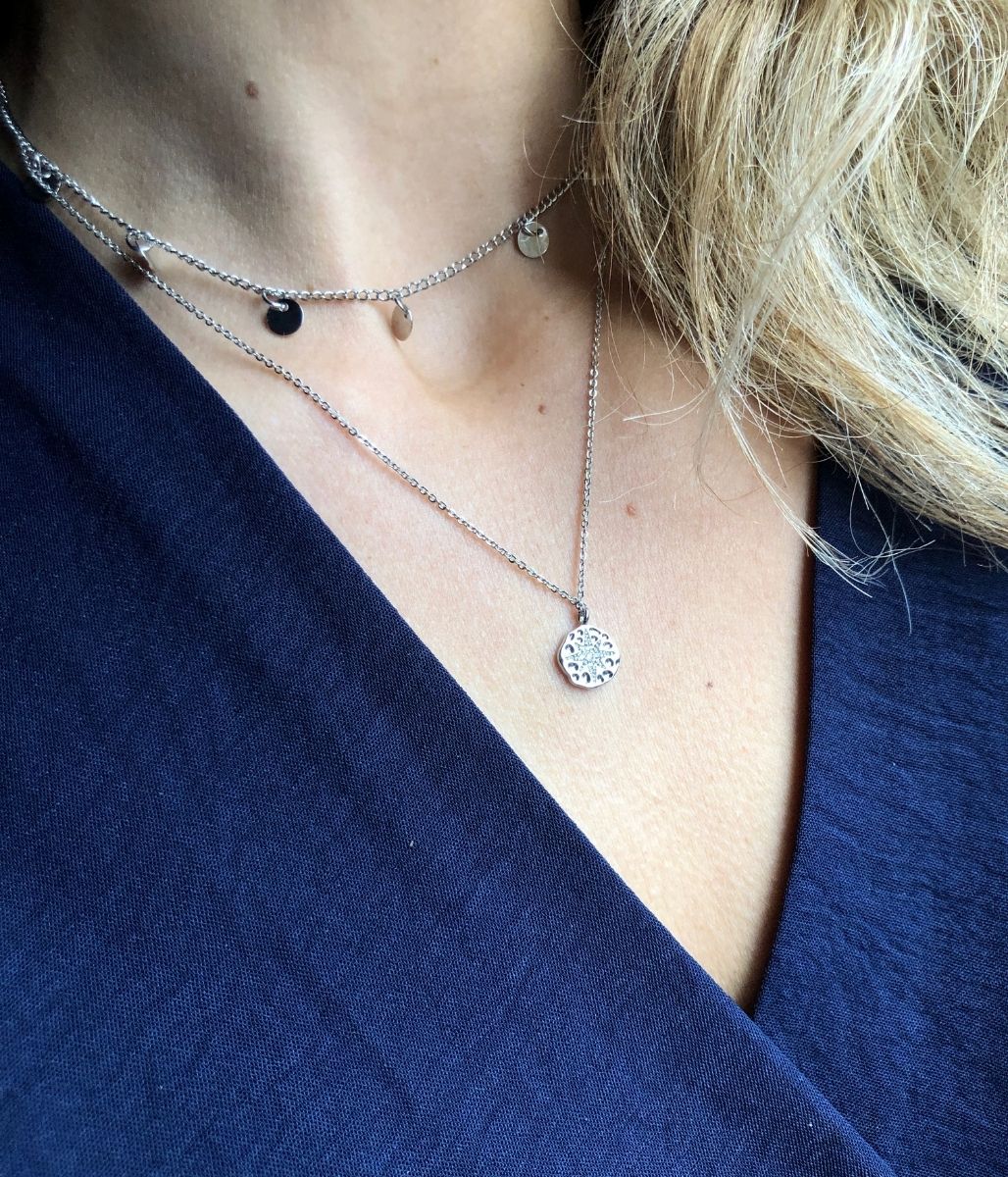 Silver Linette Layered Charm Necklace