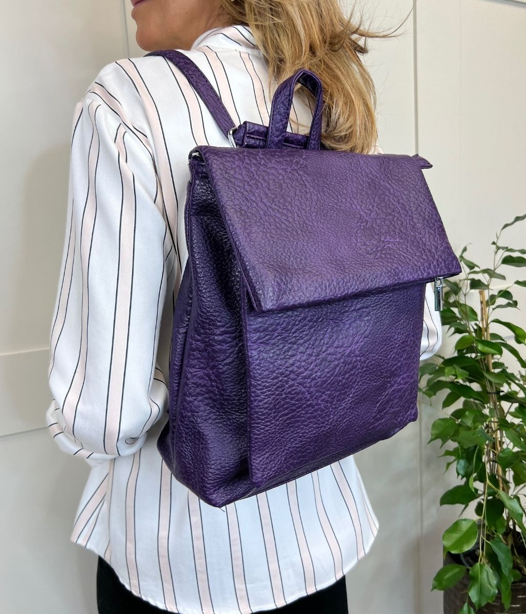 Purple Textured Backpack