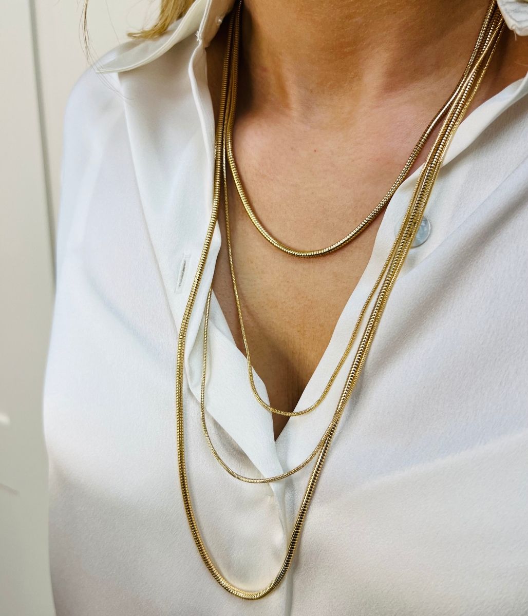 Gold Snake Chain Layered Necklace