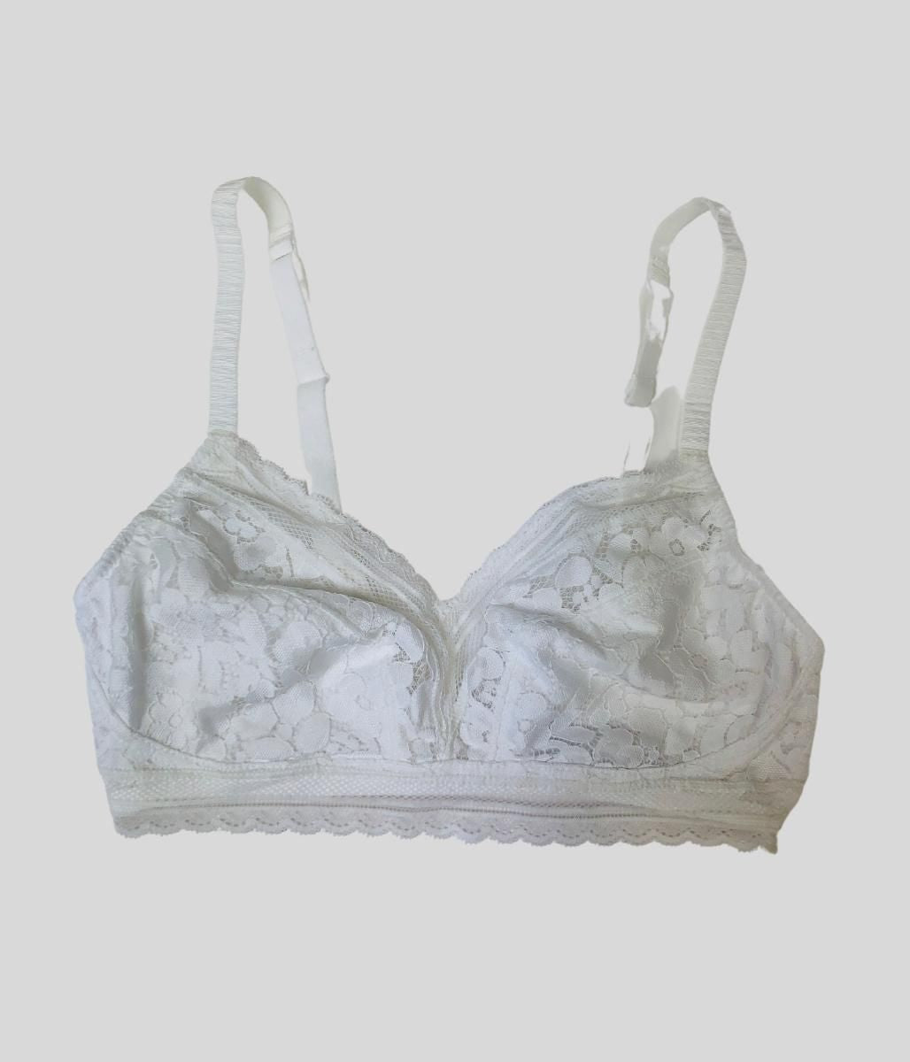 White Lace Non Wired Bra  Size 32DD