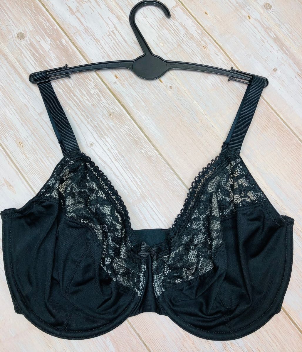 Black Lace Trim Minimiser Bra  Size 32G