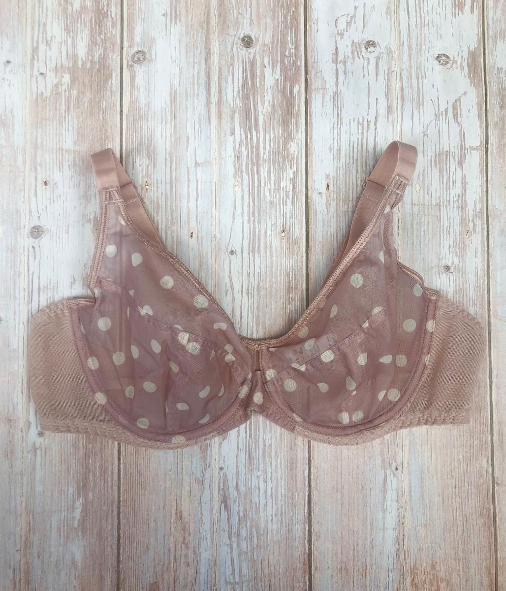 Blush Spotted Underwired Bra  Size 36D