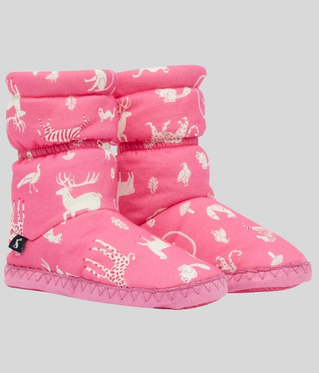Pink Kids Animal Padabout Slipper Socks  Size M(12-13)