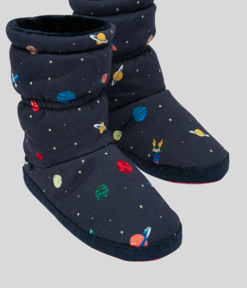 Navy Kids Space Padabout Slipper Boots  Size S(10-11)