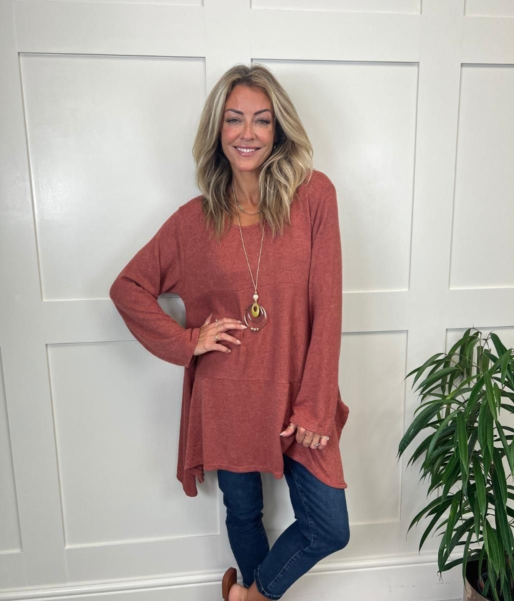 Rust Elena Knit Tunic