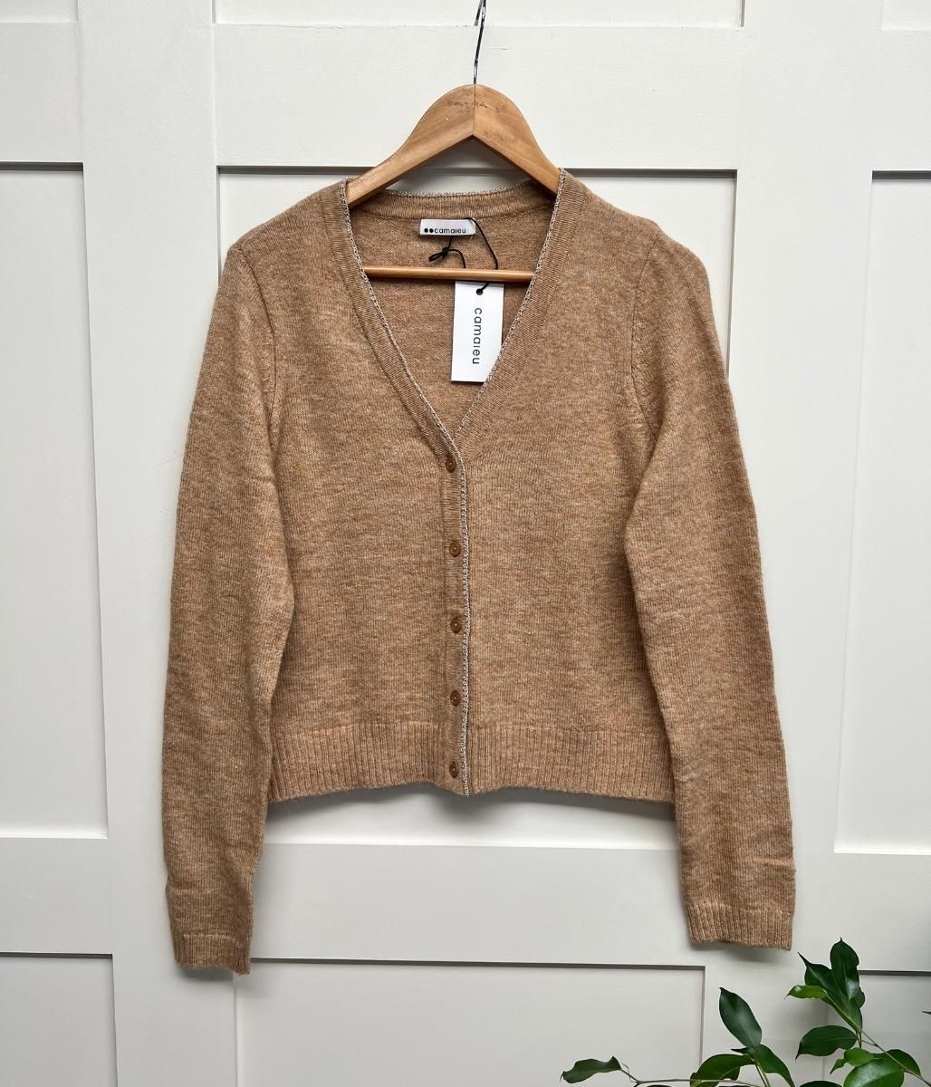 Camel Metallic Edge Cardigan  Size S(6/8)