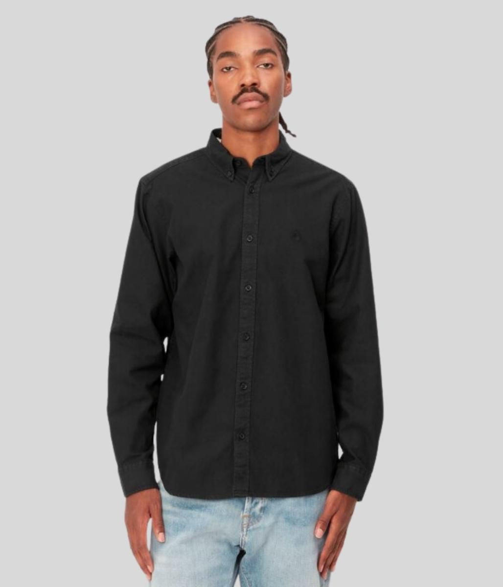 Black Bolton Cotton Shirt  Size L