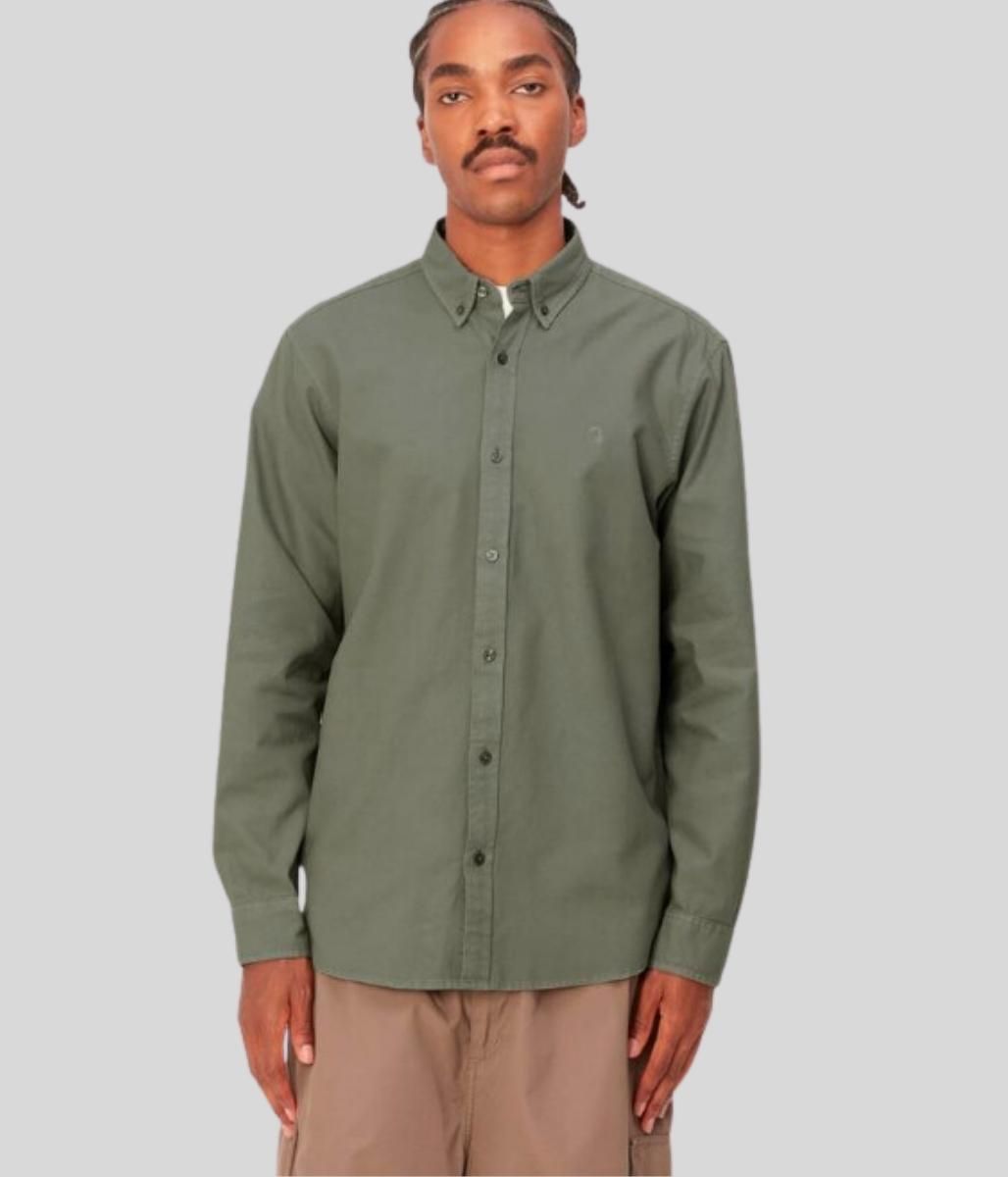 Smoke Green Bolton Cotton Shirt  Size L