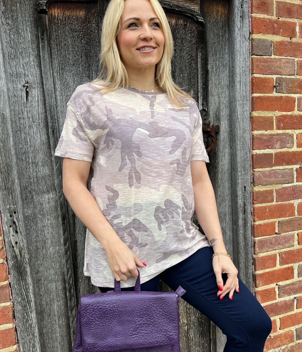 Purple Camo Maybelle Relaxed Tee  Size S