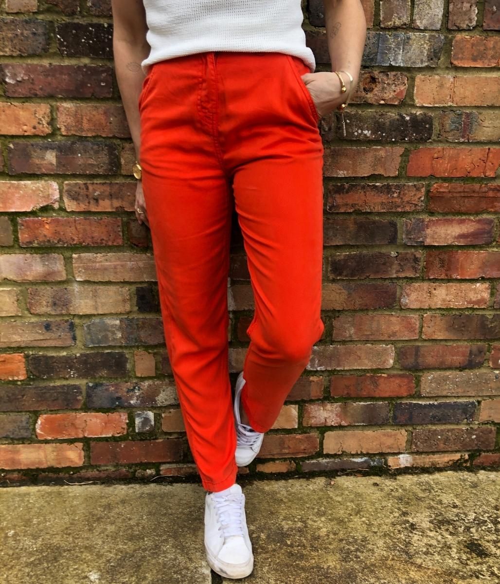 Orange Tencel Trousers Seconds  Size 8R