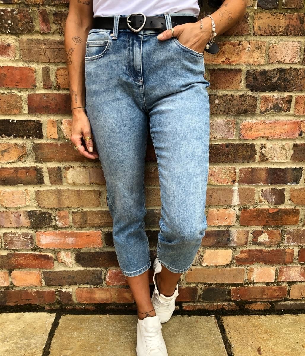 Light Denim Straight Cropped Jeans  Size 12S