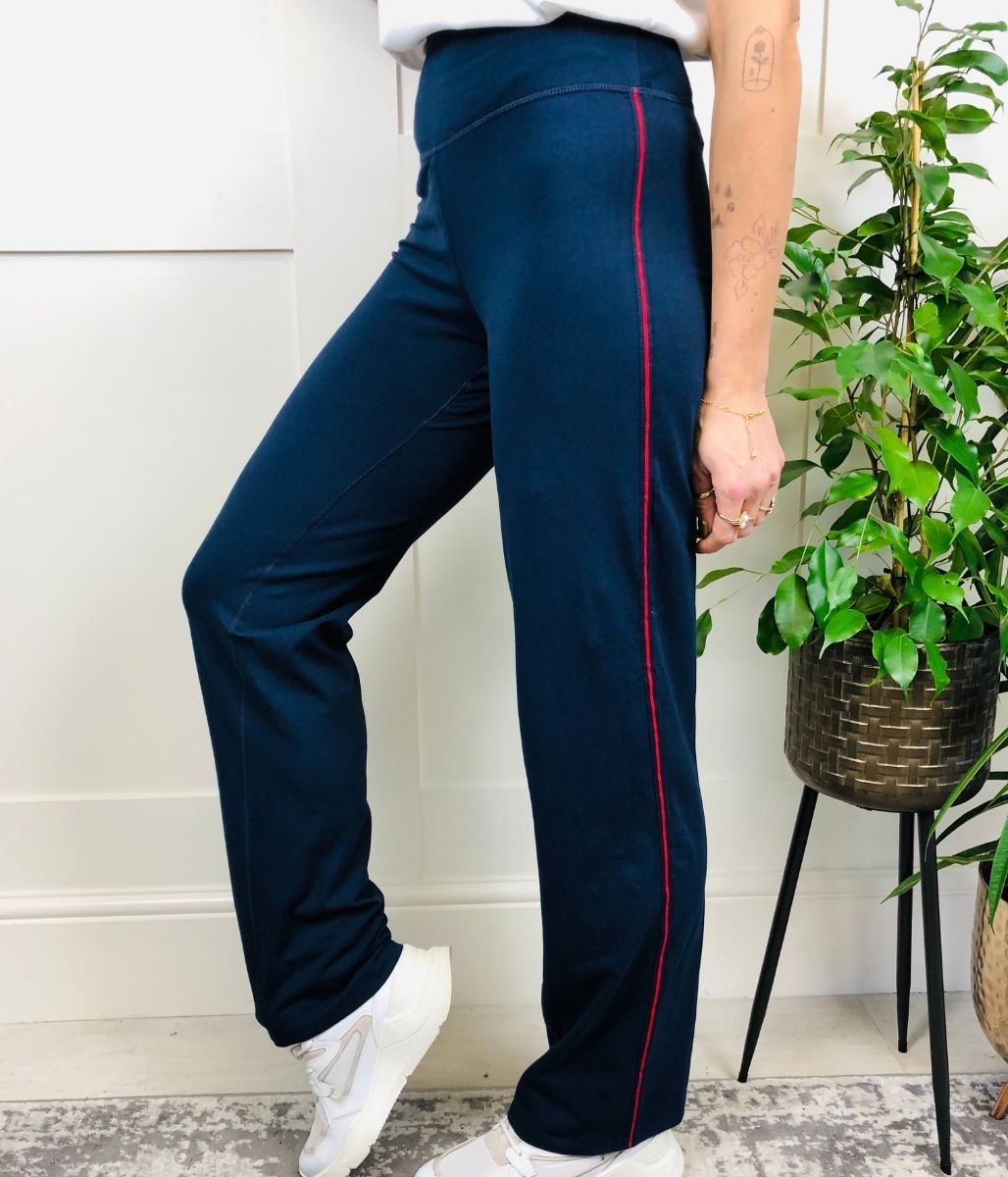 Navy/Red Cotton Rich Side Stripe Joggers  Size 12R